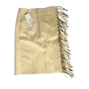 Stella McCartney Cream Fringe Midi Skirt